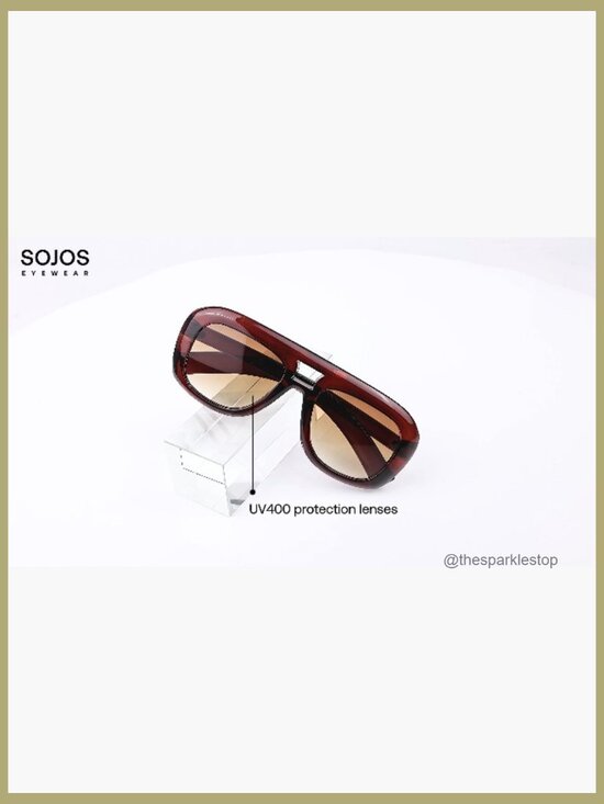 Retro Oversized Aviator Sunglasses, UV400 Protection, Plastic Frame